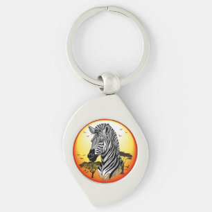 Zebra African Savanna Wild Animal Sleutelhanger