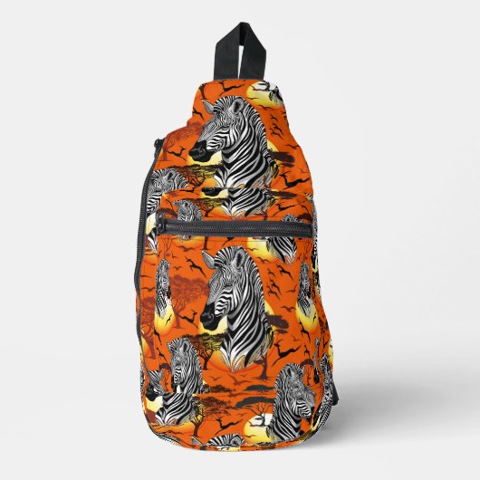 Zebra African Savanna Wild Animal Sling Bag (Voorkant)