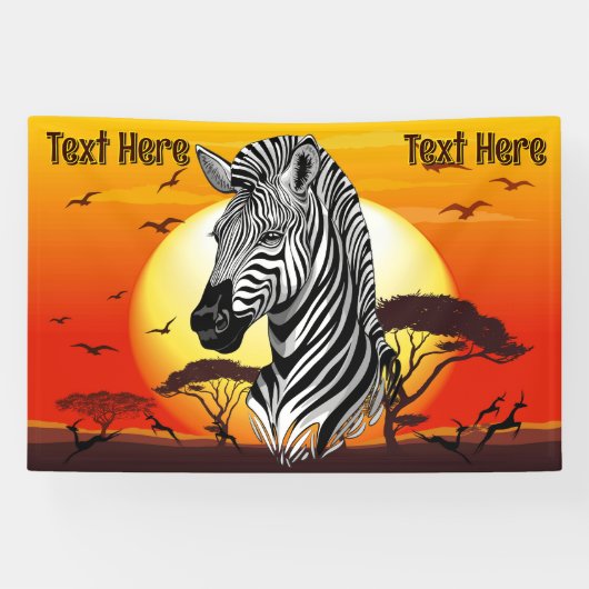 Zebra African Savanna Wild Animal Spandoek (Horizontaal)