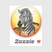 Zebra African Savanna Wild Animal Sticker (Vel)