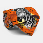Zebra African Savanna Wild Animal Stropdas (Opgerold)