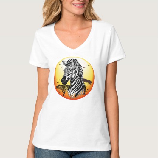 Zebra African Savanna Wild Animal T-shirt (Voorkant)