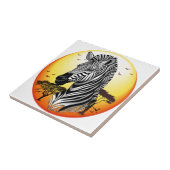 Zebra African Savanna Wild Animal Tegeltje (Zijkant)