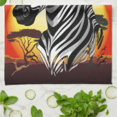 Zebra African Savanna Wild Animal Theedoek (Gevouwen)