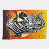 Zebra African Savanna Wild Animal Theedoek (Horizontaal)