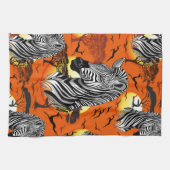 Zebra African Savanna Wild Animal Theedoek (Horizontaal)