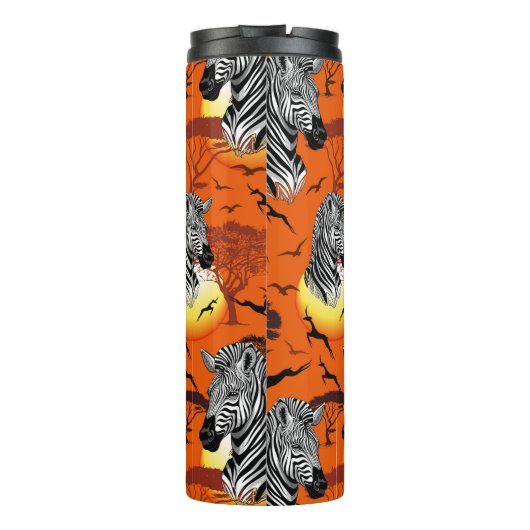 Zebra African Savanna Wild Animal Thermosbeker (Achterkant)
