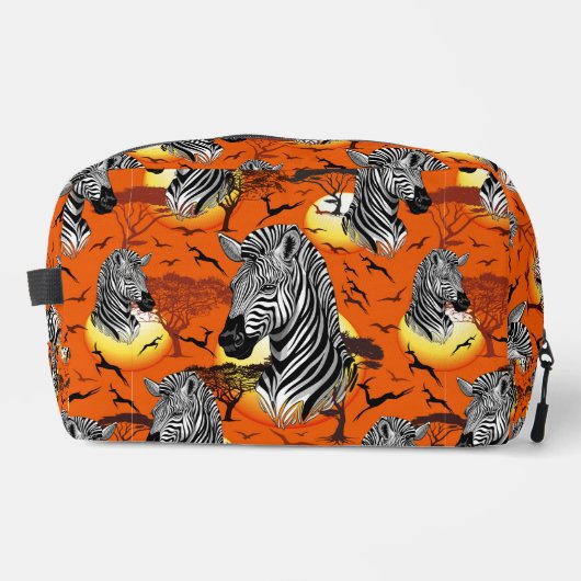 Zebra African Savanna Wild Animal Toilettasje (Voorkant)