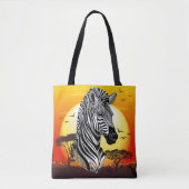 Zebra African Savanna Wild Animal Tote Bag (Voorkant)