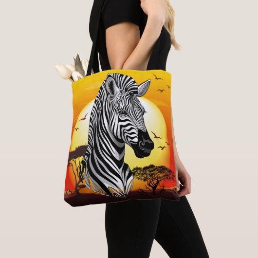 Zebra African Savanna Wild Animal Tote Bag (Dichtbij)