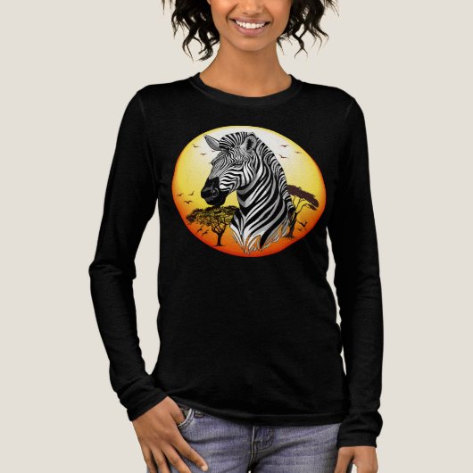 Zebra African Savanna Wild Animal Tri-Blend Shirt (Voorkant)