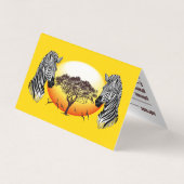 Zebra African Savanna Wild Animal Visitekaartje (Achterkant)