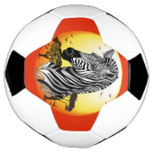 Zebra African Savanna Wild Animal Voetbal (Gedraaid)