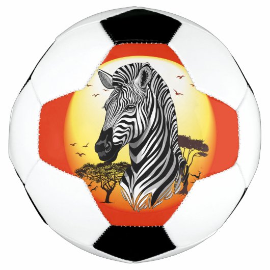 Zebra African Savanna Wild Animal Voetbal (Voorkant)