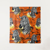 Zebra African Savanna Wild Animal Wandkleed (Voorkant)