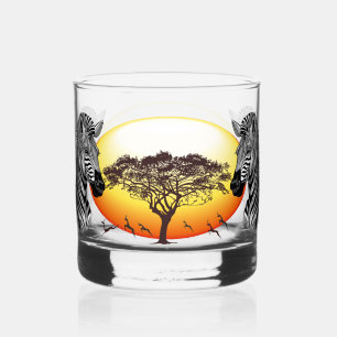 Zebra African Savanna Wild Animal Whisky Glas
