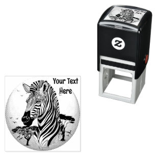 Zebra African Savanna Wild Animal Zelfinktende Stempel