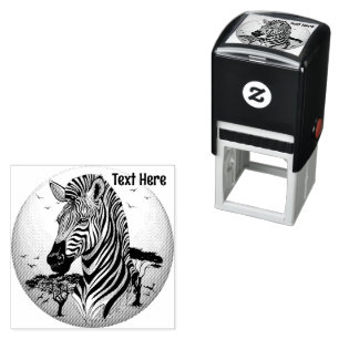 Zebra African Savanna Wild Animal Zelfinktende Stempel