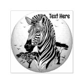 Zebra African Savanna Wild Animal Zelfinktende Stempel (Design)