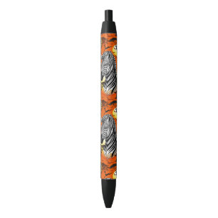 Zebra African Savanna Wild Animal Zwarte Inkt Pen