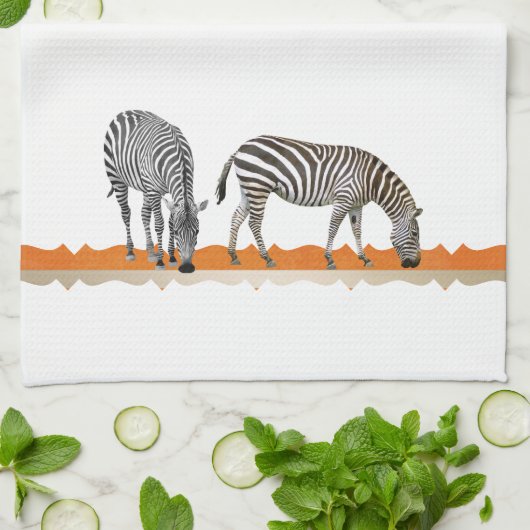Zebra Afrika Afrikaanse keukenhanddoek voor theedo (Gevouwen)