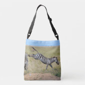 Zebra... Afrika, Serengeti Crossbody Tas (Achterkant)