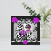 Zebra Afrikaanse Amerikaanse Baby shower Cute Baby Kaart (Staand voorkant)