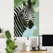 Zebra Afrikaanse Poster in wilde natuur (Thuiskantoor)