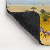 Zebra Afrikaanse Savanne Dieren Reizen Buiten Muismat (Hoek)