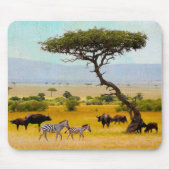 Zebra Afrikaanse Savanne Dieren Reizen Buiten Muismat (Voorkant)