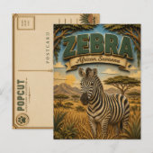 Zebra Afrikaanse savanne POPCUT Briefkaart (Voorkant / Achterkant)