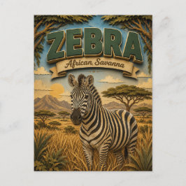 Zebra Afrikaanse savanne POPCUT Briefkaart