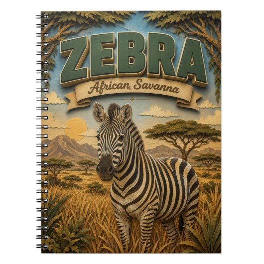 Zebra Afrikaanse Savanne POPCUT Notitieboek (Voorkant)