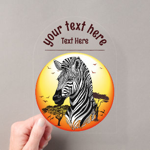 Zebra Afrikaanse savanne wild dier Acryl Uitnodigingen