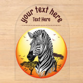 Zebra Afrikaanse savanne wild dier Acryl Uitnodigingen (Voorkant)