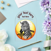 Zebra Afrikaanse savanne wild dier Acryl Uitnodigingen (Insitu (Huwelijk))