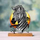 Zebra Afrikaanse Savanne Wilde Dier Acryl Bord (Neutraal)
