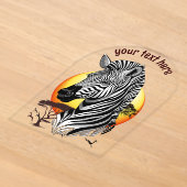 Zebra Afrikaanse Savanne Wilde Dier Acryl Uitnodigingen (Laagn)