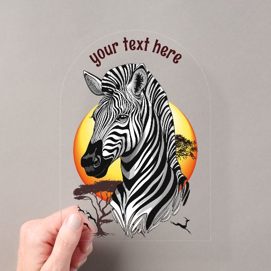Zebra Afrikaanse Savanne Wilde Dier Acryl Uitnodigingen (Insitu (Draagbaar))