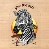 Zebra Afrikaanse Savanne Wilde Dier Acryl Uitnodigingen (Voorkant)