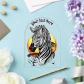 Zebra Afrikaanse Savanne Wilde Dier Acryl Uitnodigingen (Insitu (Huwelijk))