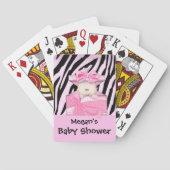 Zebra afspeelkaart Roze wit Speelkaarten (Achterkant)