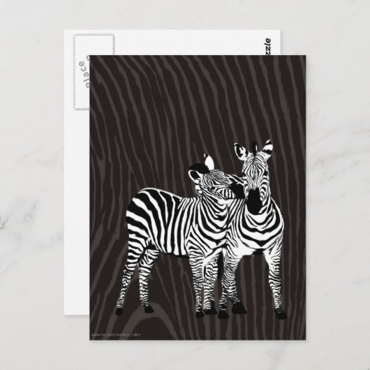 Zebra afspelen briefkaart (Voorkant / Achterkant)