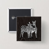Zebra afspelen vierkante button 5,1 cm (Voorkant /achterkant)