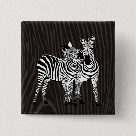 Zebra afspelen vierkante button 5,1 cm (Voorkant)