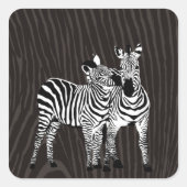 Zebra afspelen vierkante sticker (Voorkant)
