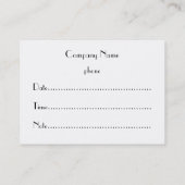 Zebra Afspraakkaart Afsprakenkaartje (Achterkant)