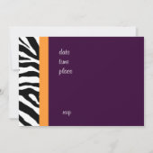 Zebra Afstuderen Uitnodiging Foto/plum (Achterkant)