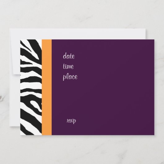 Zebra Afstuderen Uitnodiging Foto/plum (Achterkant)