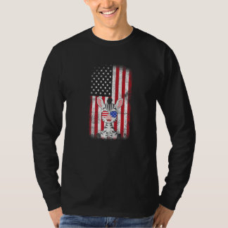 Zebra - Amerikaanse vlag jongens meisjes Mannen Vi T-shirt
